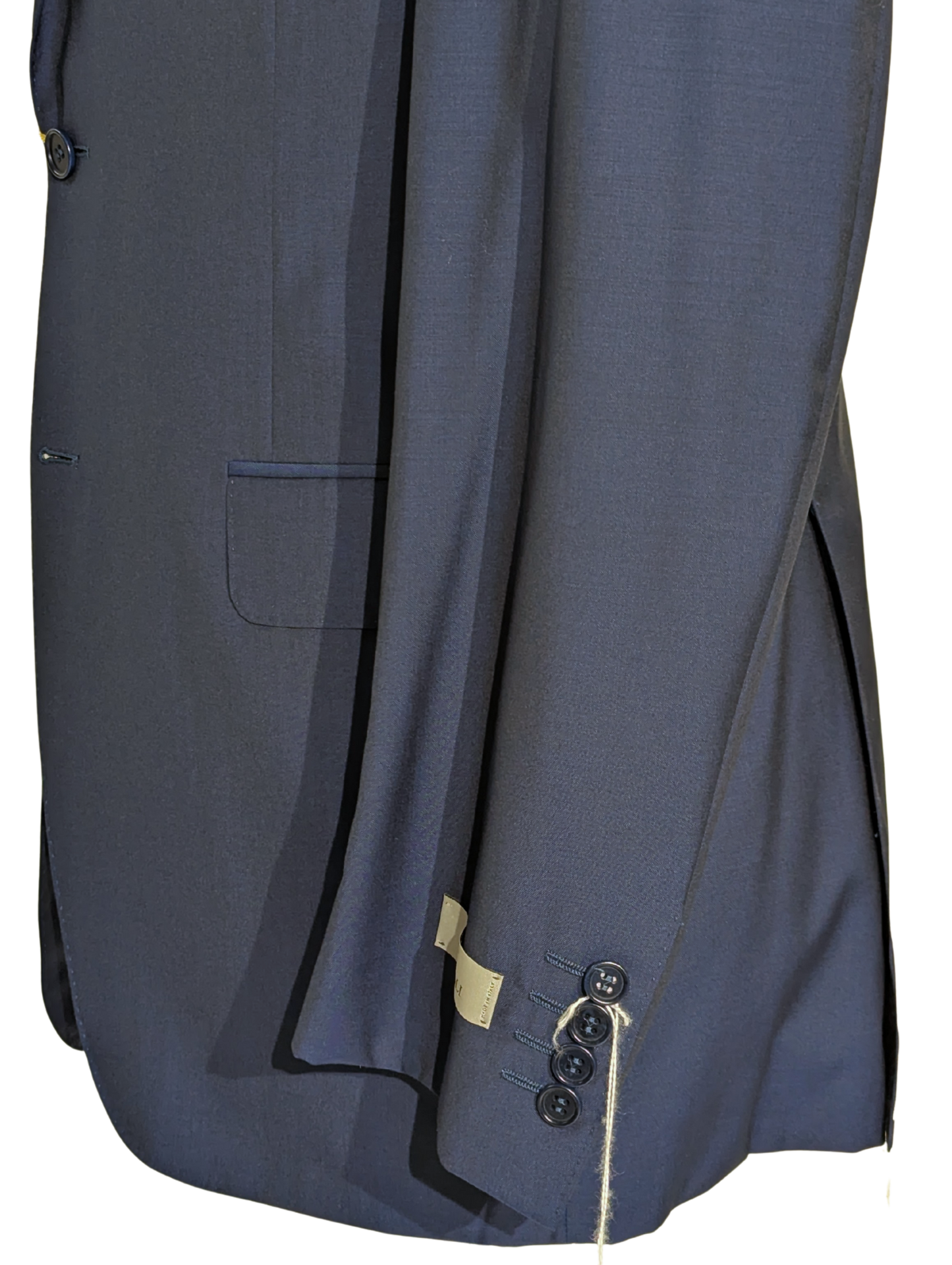 Canali Blue Sharkskin 100% Wool Suit 40L